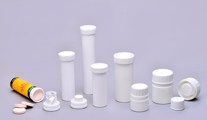 Effervescent Tube with Spiral Desiccant Closure