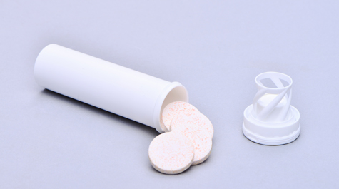 Plastic tube with lid for effervescent tablets