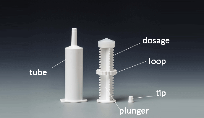 Syringe for equine paste