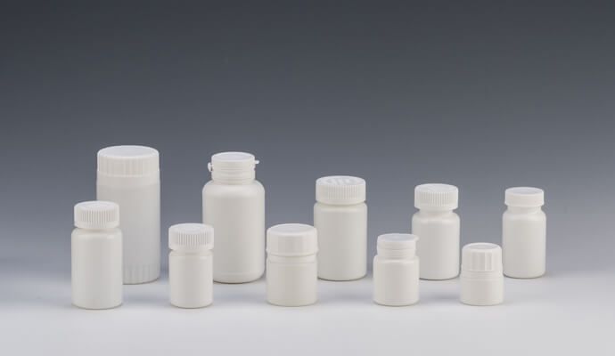Medicinal plastic bottle with child proof cap solvent residue