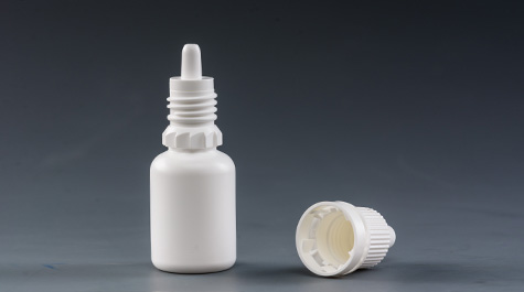 What is the eye drops container made of