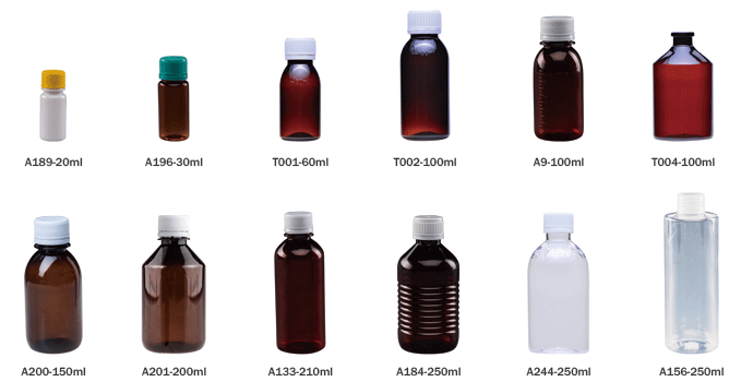 Amber plastic store bottle
