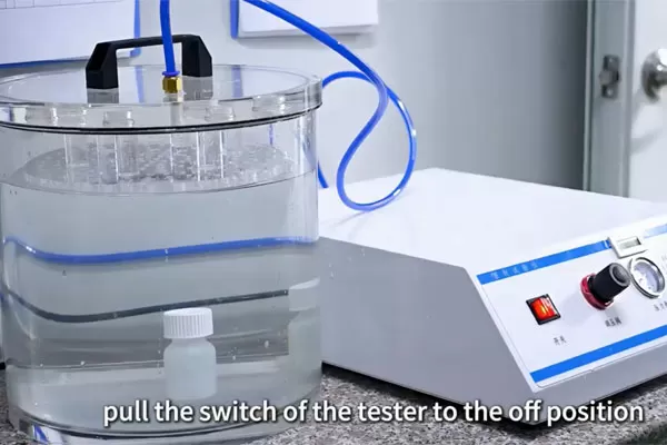 Bubble Emission Test for Plastic Bottle Sealing