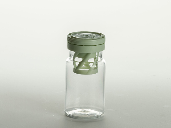 Transparent PET bottle with desiccant spiral cap T010