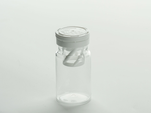 Transparent PET bottle with desiccant spiral cap T010