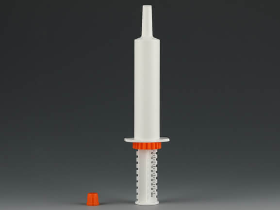 Disposable horse syringe for supplement